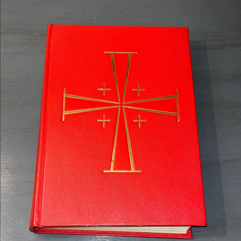 Vintage 1964 Latin/English Roman Missal Catholic Leather Cover Gold Stamp Cross